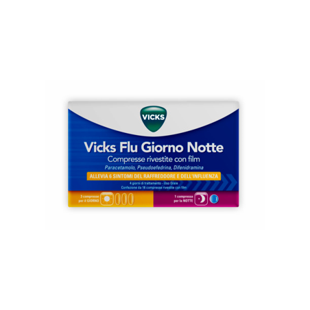 COMPRESSE RIVESTITE CON FILM 12 COMPRESSE GIORNO + 4 COMPRESSE NOTTE IN BLISTER PVC/ACLAR/AL